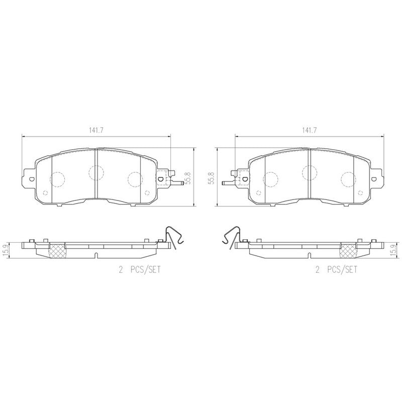 BRE-P56104 PADS (D1650 8878)(RD)(LM) ALTIMA ADVANCE 2013/2018 ALTIMA SENSE 2013/2018 ALTIMA EXCLUSIVE 2013/2017 NISSAN