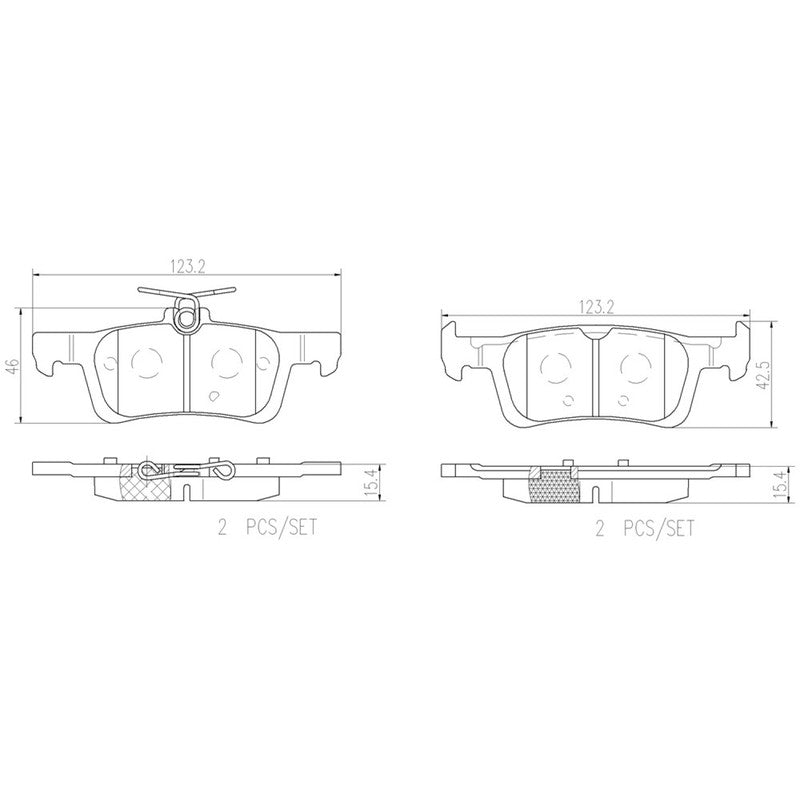 BRE-P61121N PADS (0)(RT)(CE) 308 ALLURE 2016/2017 308 BUSINESS 2016/2017 308 FELINE 2016/2017 PEUGEOT