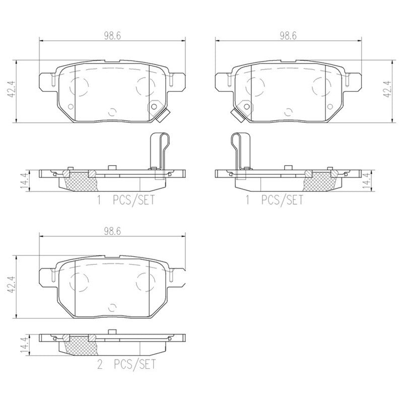 BRE-P83133 PADS (D1423-8463)(RT)(LM) TOYOTA PRIUS PLUS ZVW4 2012/2021 R TOYOTA PRIUS ZVW3 2009/2021 R TOYOTA COROL TOYOTA