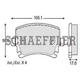 RV-D11088213 PADS 8213-D1108 (SM) RT A3 SPORTBACK QUATTRO 05/18 A3 CABRIO 09/18 S3 06/09 A4 2.0T QUATTRO 07 AUDI