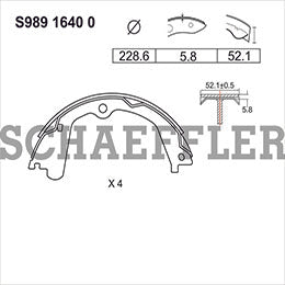 RV-S98916400 ZAPATA DE FRENOS CHEVROLET SILVERADO 3500 11/14 (FRENO DE ESTACIONAMIENTO) GENERAL MOTORS
