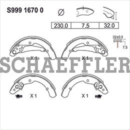 RV-S99916700 BRAKE SHOE JETTA A4 08/12 JETTA A6 11/12 SAVEIRO 10/15 VOLKSWAGEN