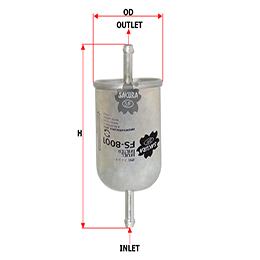 SAK-FS-8001 FILTRO DE GASOLINA (FG-4777) MAXIMA V6 3.0L 98/99 MAXIMA V6 3.0L 95/99 NP 300 FRONTIER V6 3.3L 99/04 PATHFINDER R50 V6 NISSAN