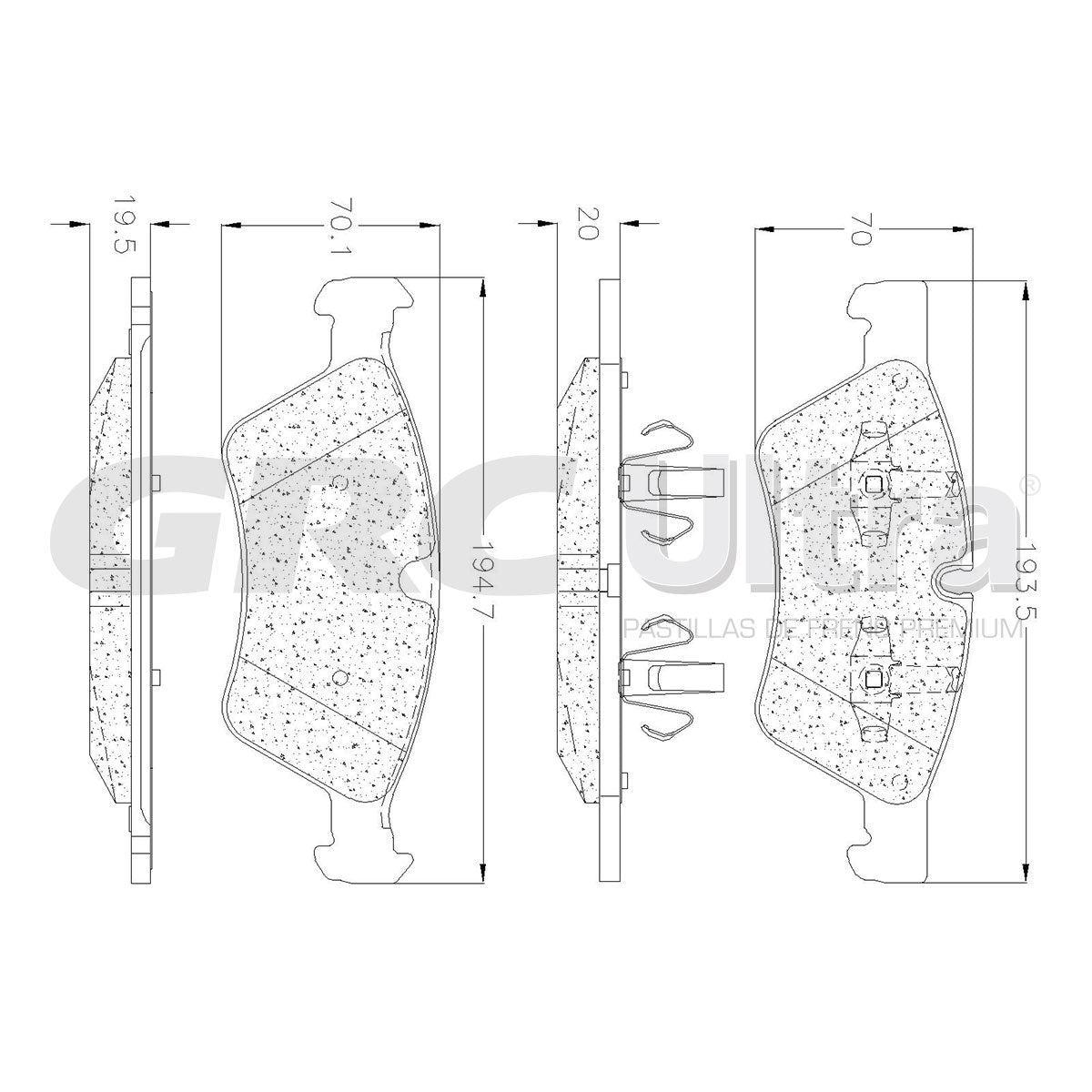 GMD1123 - BALATAS SEMIMETALICAS DELANTERAS PARA MERCEDES-BENZ E280 2007-2007