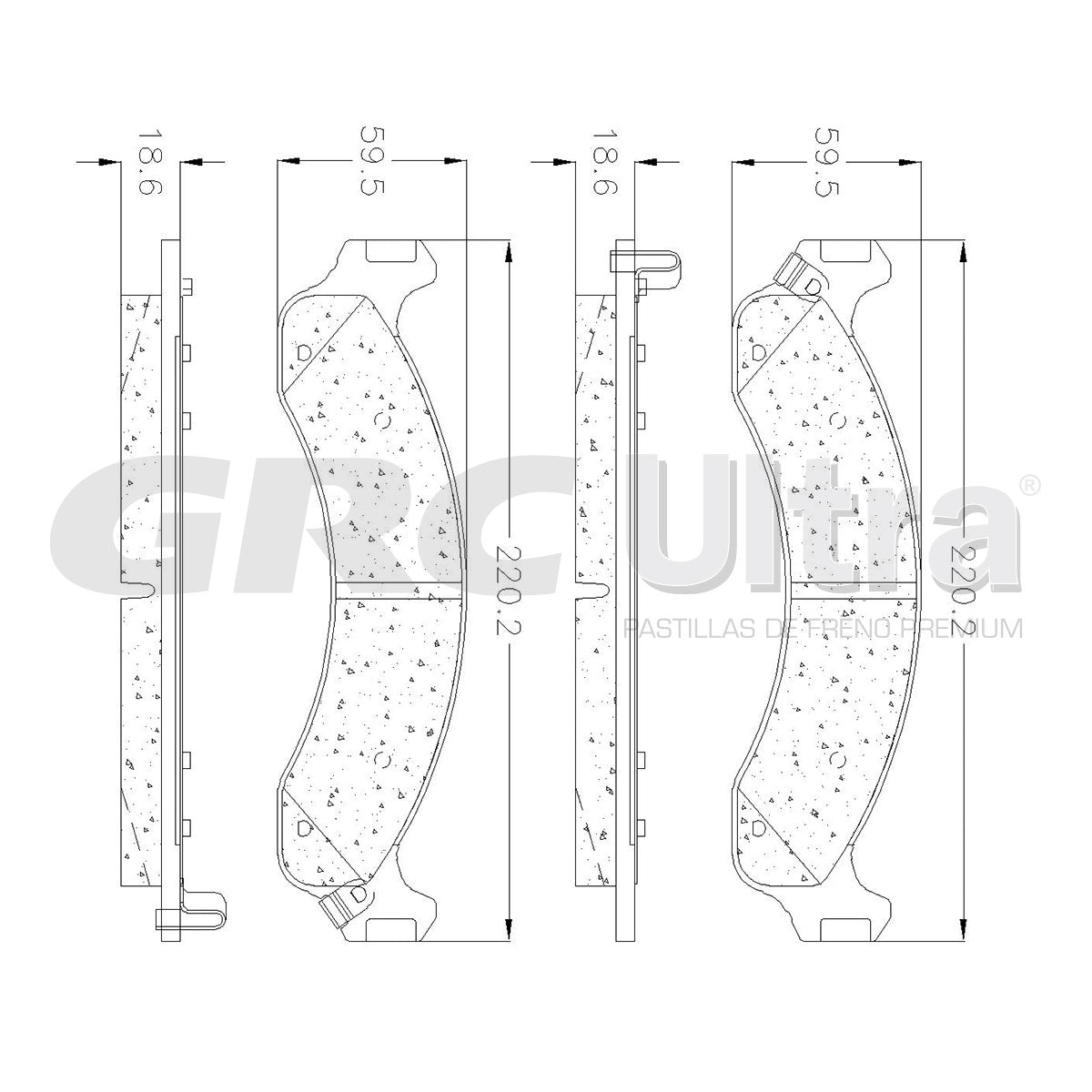 GMD859 - BALATAS SEMIMETALICAS DELANTERAS PARA DODGE RAM 2500 2000-2002