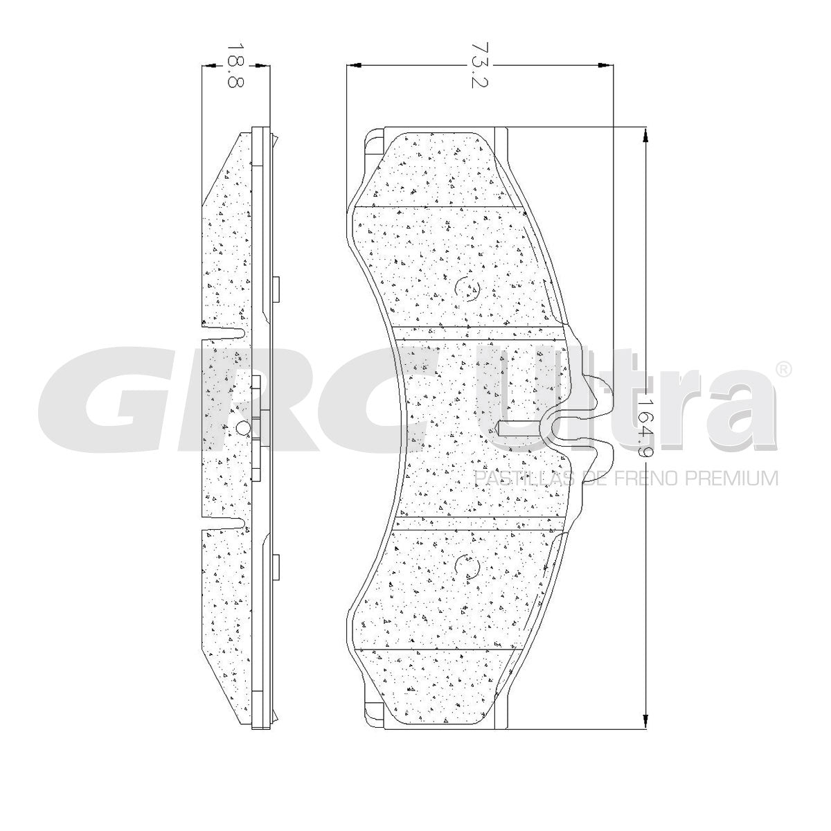 GMD949 - BALATAS SEMIMETALICAS DELANTERAS PARA DODGE SPRINTER 2500 2003-2006