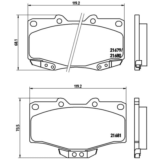 BRE-P83009 - BALATAS DELANTERAS PARA TOYOTA 4RUNNER BASE 2001-2001