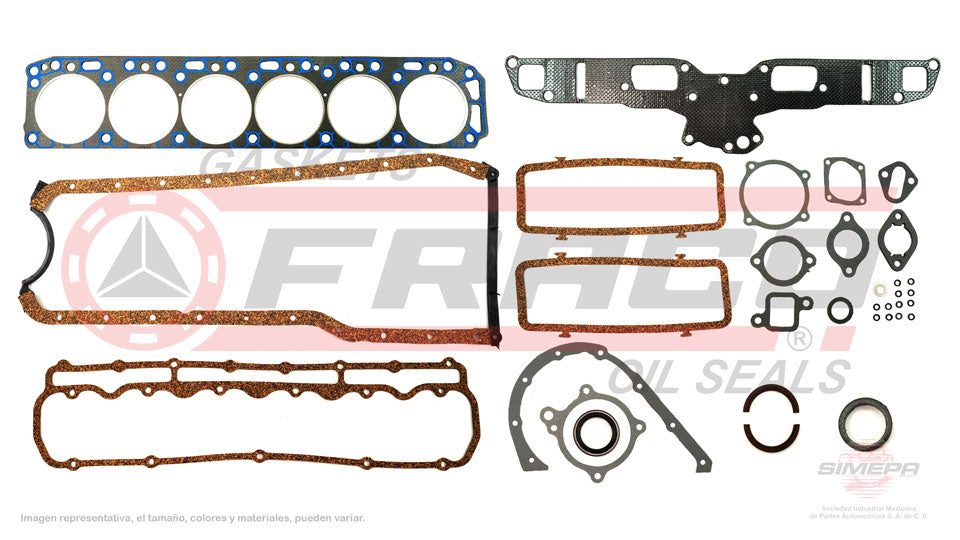 FSX-3060050 - JUEGO DE EMPAQUES PARA CHEVROLET C10 L6 4.1 L 12 V. OHV 1979-1984