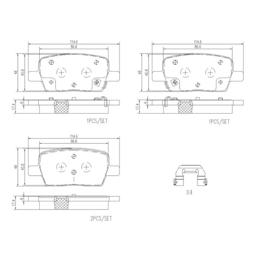 BRE-P10071 - BALATAS TRASERAS PARA CHEVROLET CAMARO LS 2017-2020