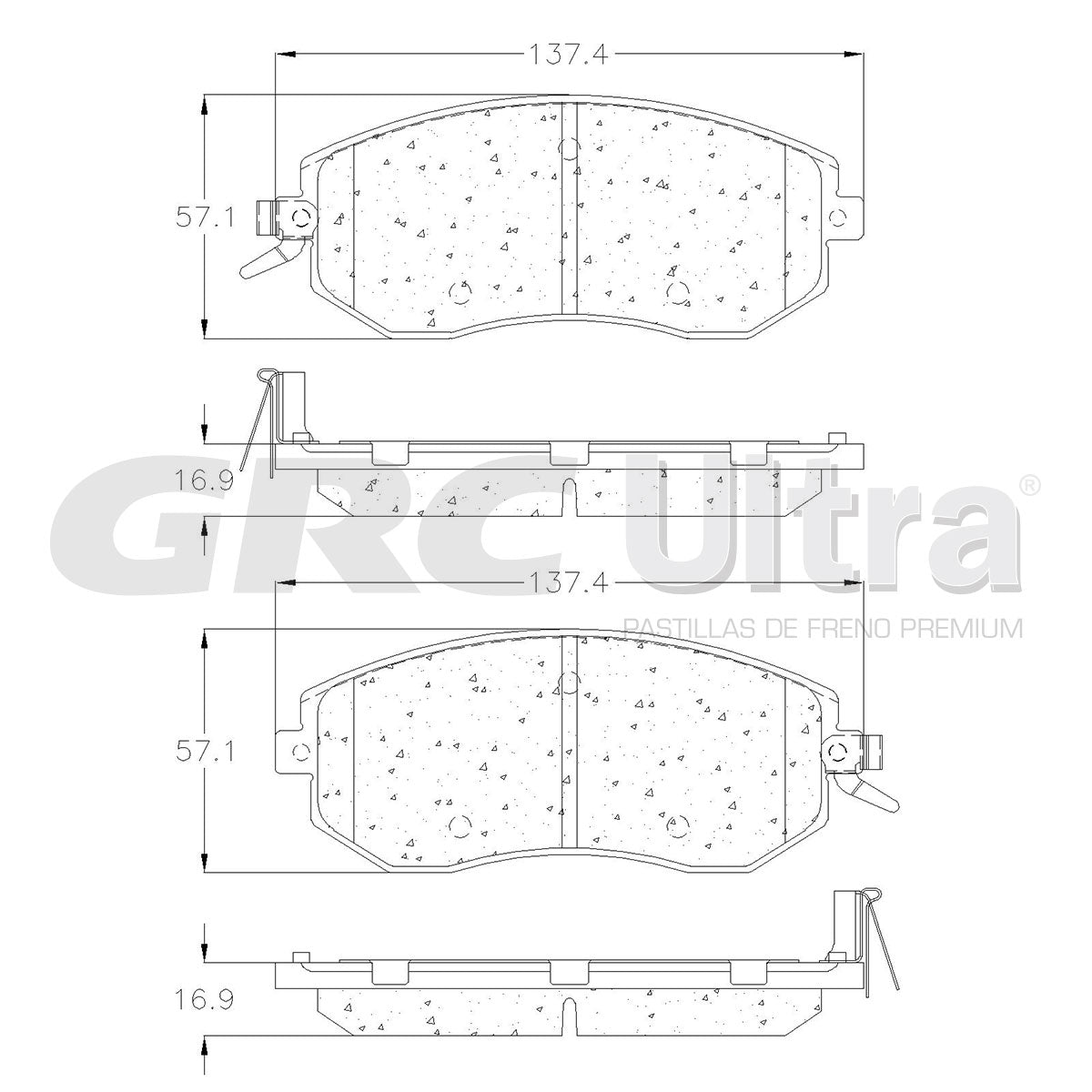 GCD1539 - BALATAS CERAMICAS DELANTERAS PARA SCION FR-S 2013-2016