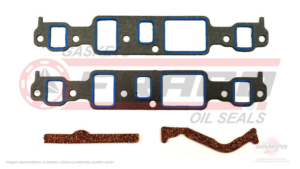 MIX-3062130 - EMPAQUE MULTIPLE DE ADMISION PARA CHEVROLET ASTRO V6 4.3 L 12 V. OHV 262 " 1985