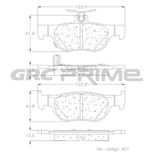 GPRD2219 - BALATAS CERAMICAS TRASERAS PARA MAZDA 3 2021-2021
