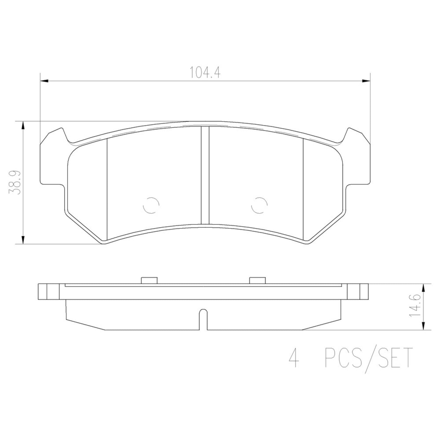 BRE-P10001N - BALATAS TRASERAS PARA CHEVROLET OPTRA BASE 2006-2010