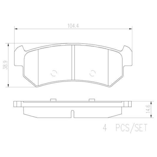 BRE-P10001N - BALATAS TRASERAS PARA CHEVROLET OPTRA BASE 2006-2010