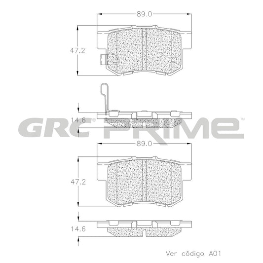 GPRD537 - BALATAS CERAMICAS TRASERAS PARA ACURA CL 3.0L 1997-1997