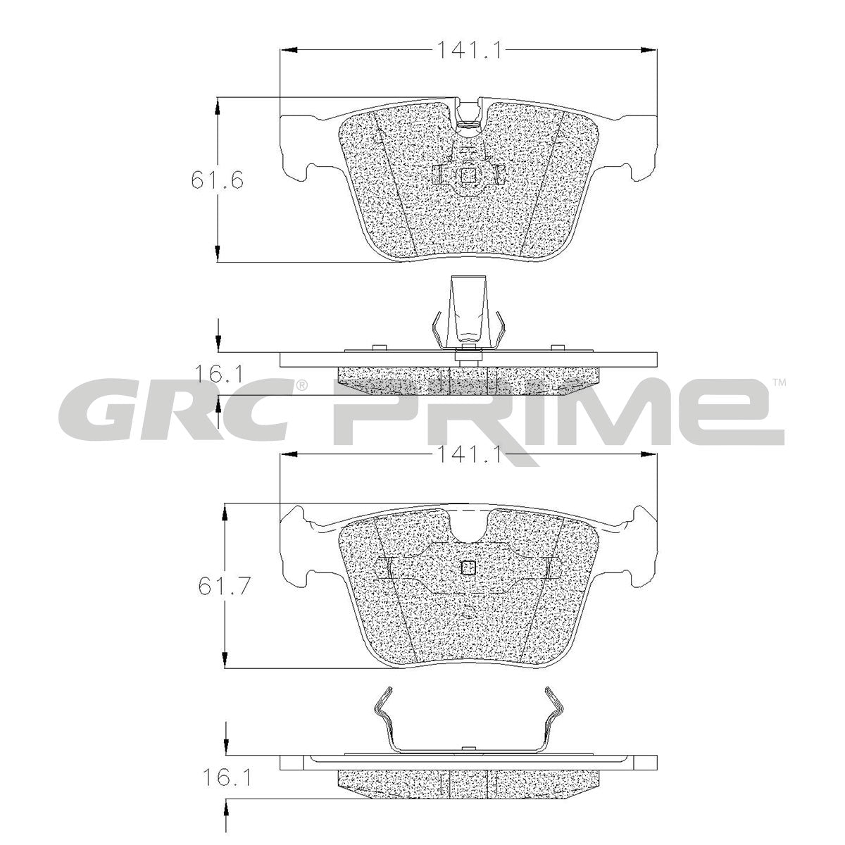 GPRD1290 - BALATAS SEMIMETALICAS TRASERAS PARA MERCEDES-BENZ CL63 AMG 2008-2014