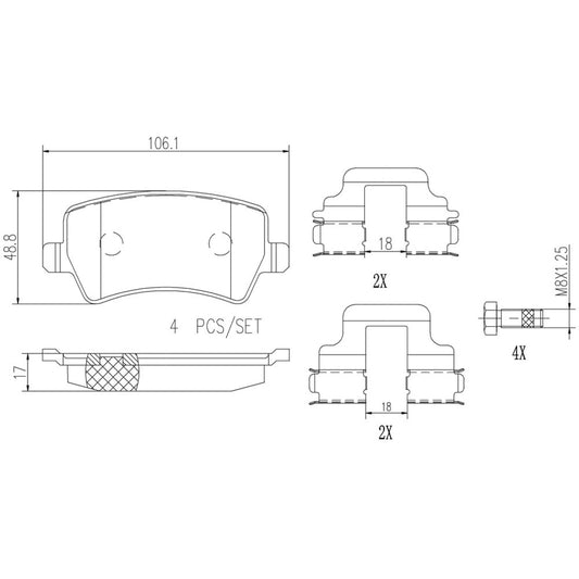 BRE-P24078N - BALATAS TRASERAS PARA LAND ROVER LR2 HSE 2013-2014
