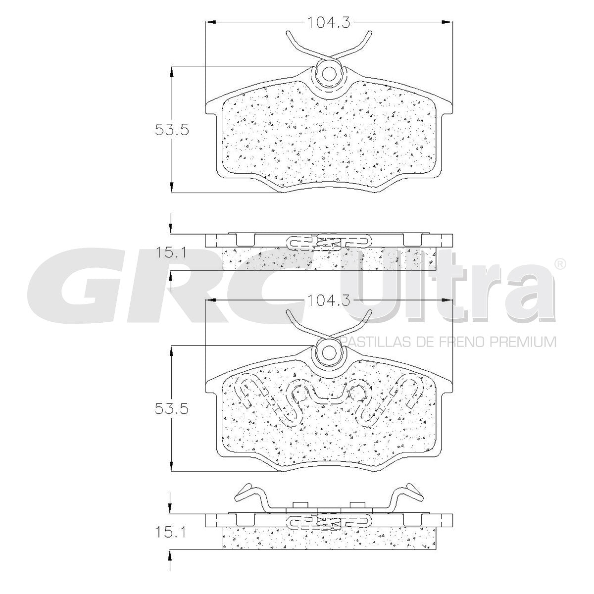 GMD1173 - BALATAS SEMIMETALICAS DELANTERAS PARA CHEVROLET CHEVY PICKUP 1999-2003