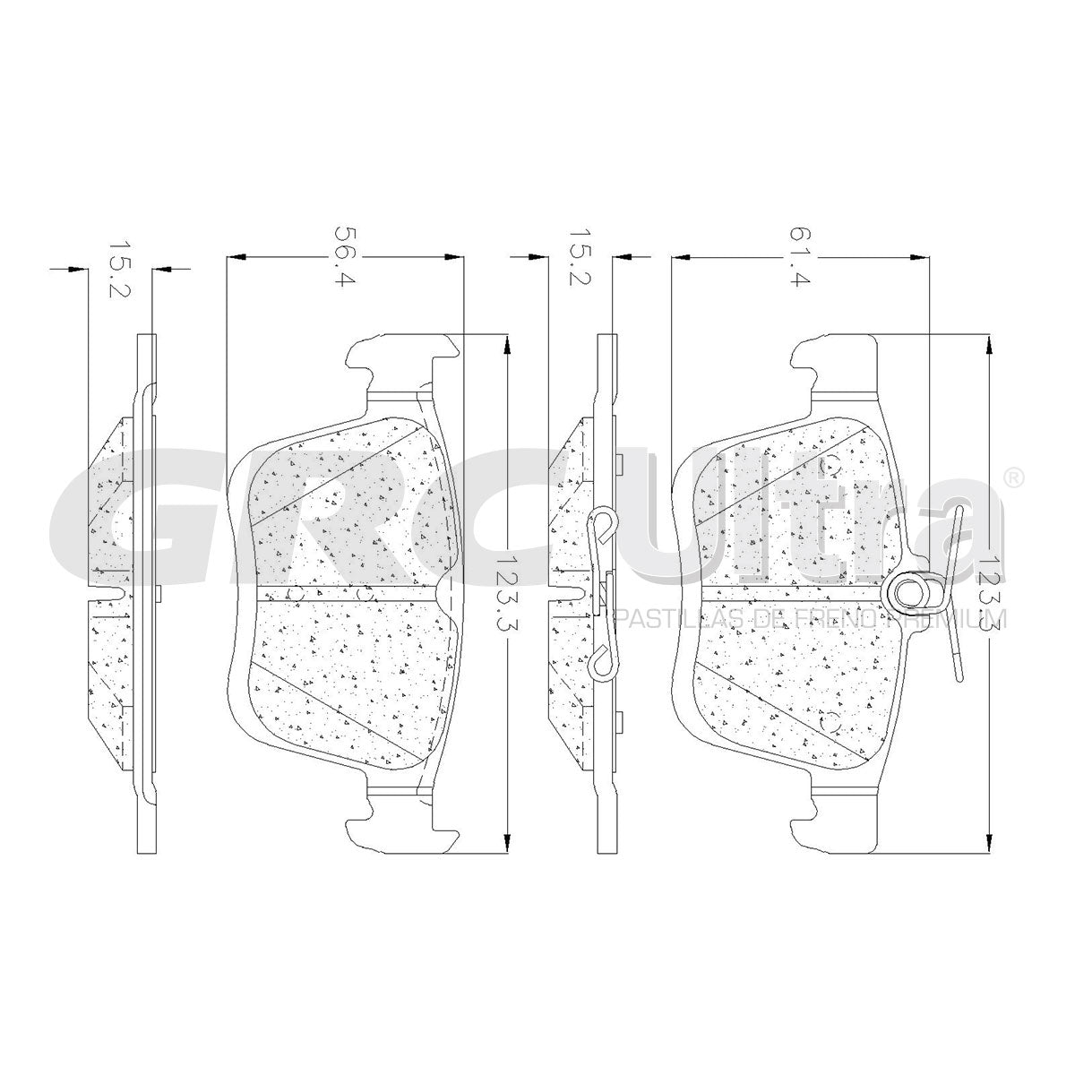 GCD1761 - BALATAS CERAMICAS TRASERAS PARA AUDI A3 2015-2020