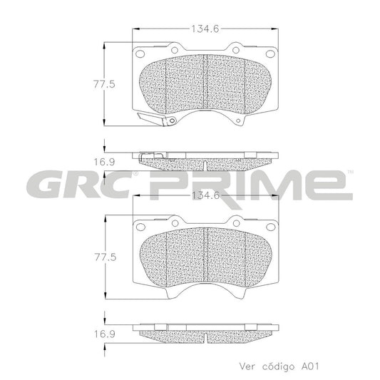GPRD976 - BALATAS CERAMICAS DELANTERAS PARA JAC FRISON 2019-2020