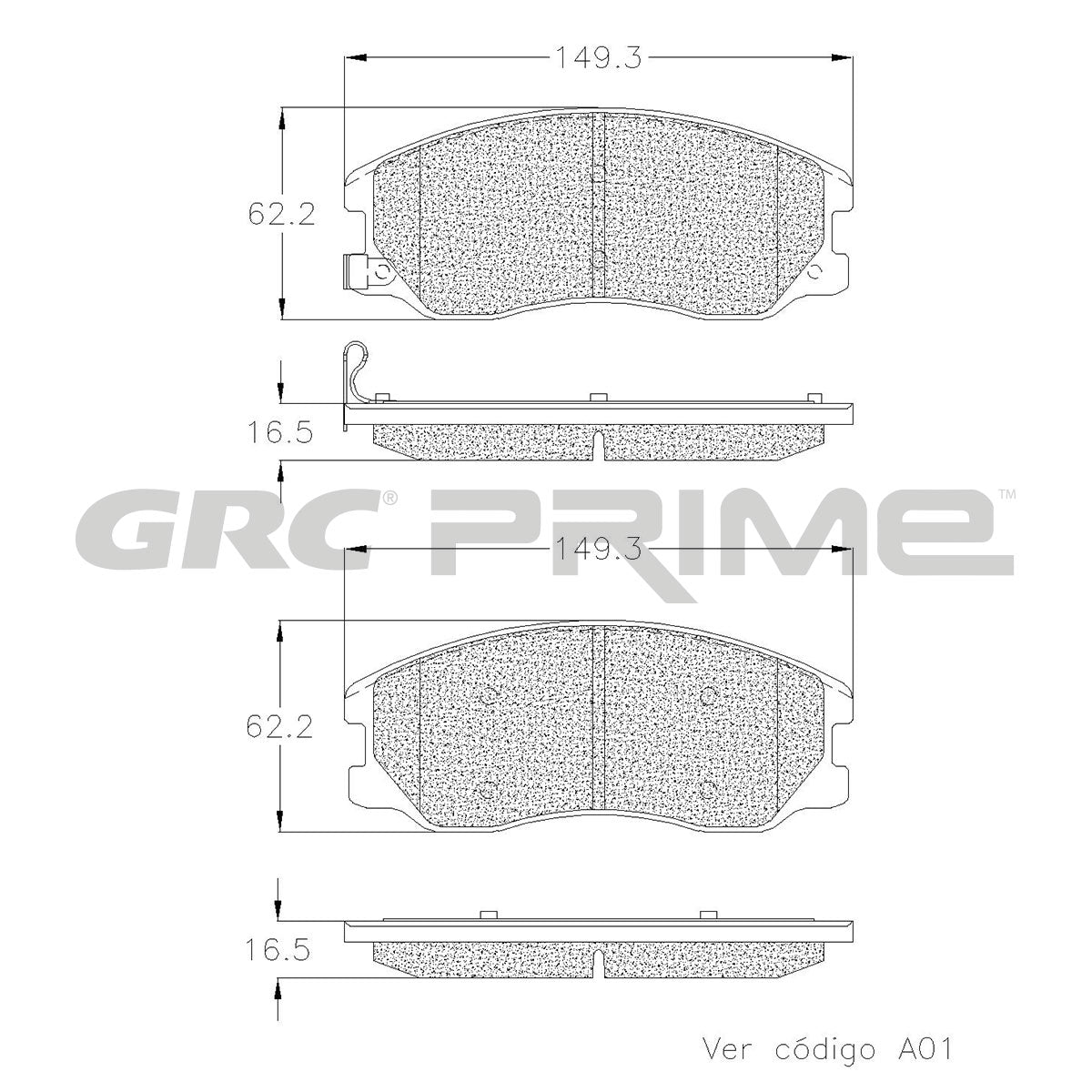 GPRD1264 - BALATAS CERAMICAS DELANTERAS PARA CHEVROLET CAPTIVA SPORT 2008-2015