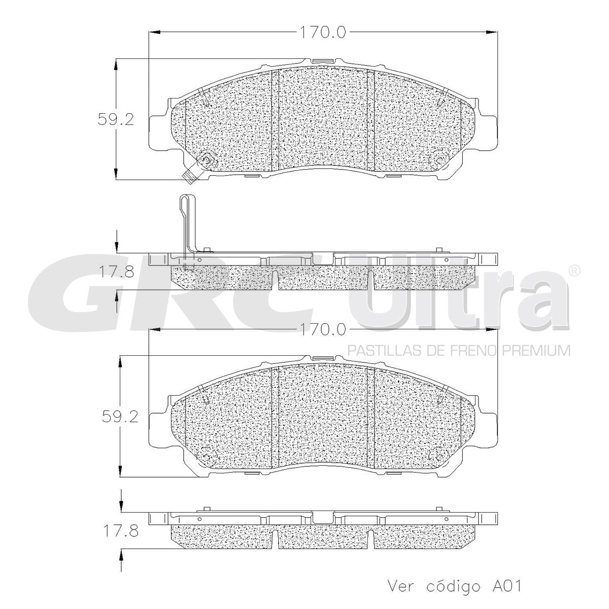 GCD2268 - BALATAS CERAMICAS DELANTERAS PARA TOYOTA HIACE 2020-2020