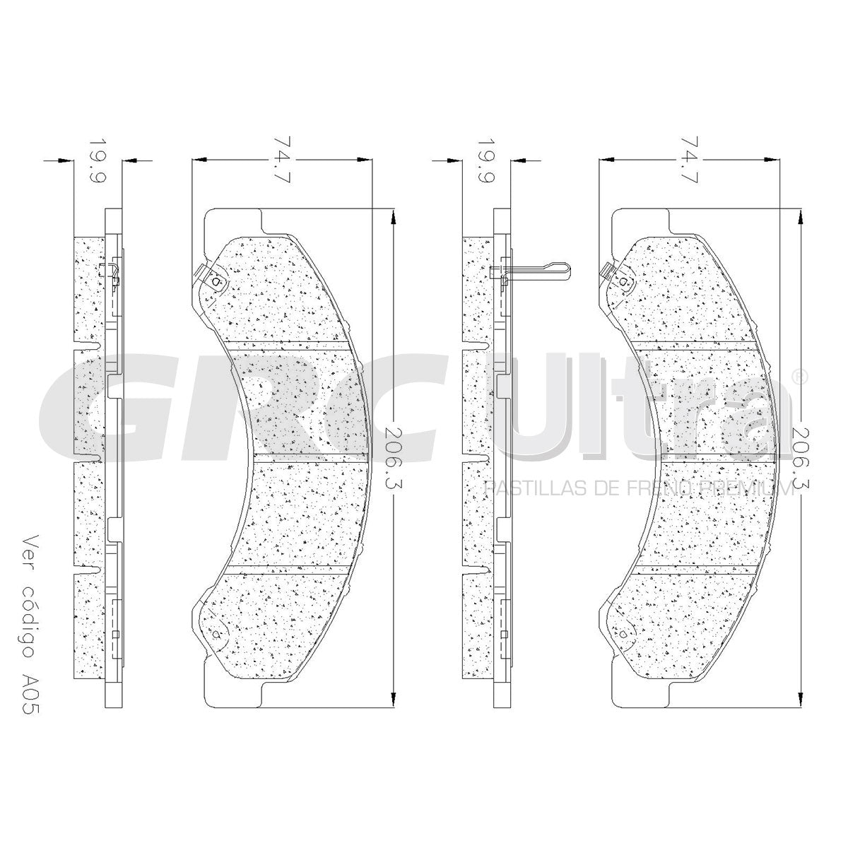 GCD1732 - BALATAS CERAMICAS DELANTERAS PARA CHEVROLET LCF 3500 2016-2018