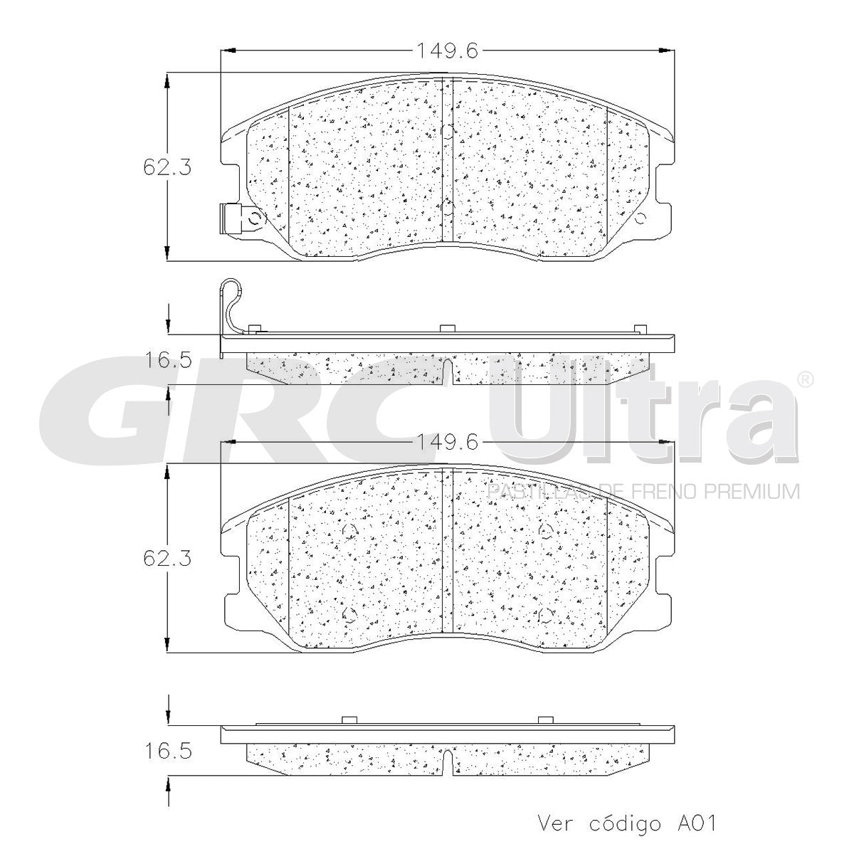 GCD1264 - BALATAS CERAMICAS DELANTERAS PARA CHEVROLET CAPTIVA SPORT 2008-2015