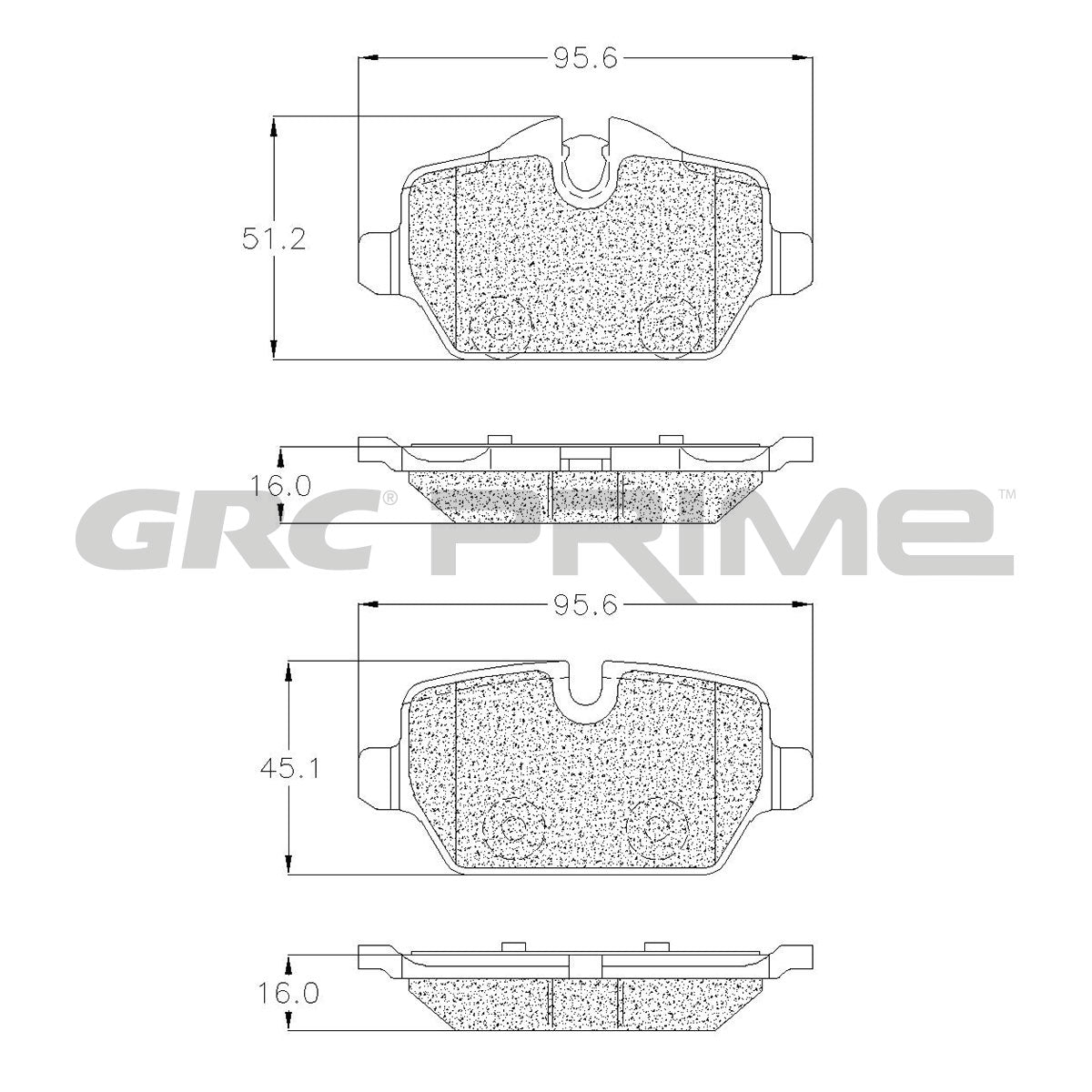 GPRD1554 - BALATAS SEMIMETALICAS TRASERAS PARA MINI COOPER COUNTRYMAN BASE 1.6L 2012-2012