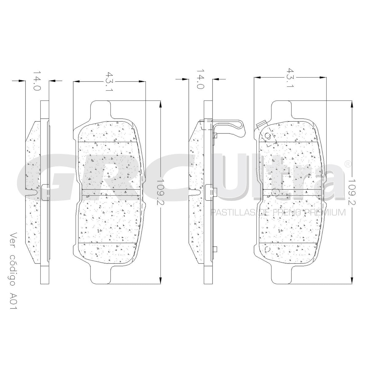 GCD999 - BALATAS CERAMICAS TRASERAS PARA BUICK ALLURE 2005-2009
