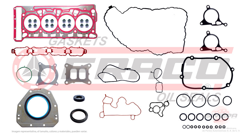 FSX-8640176 - JUEGO DE EMPAQUES PARA AUDI A3 L4 1.8 L TURBO 16 V. DOHC TFSI CNSB 2014-2016