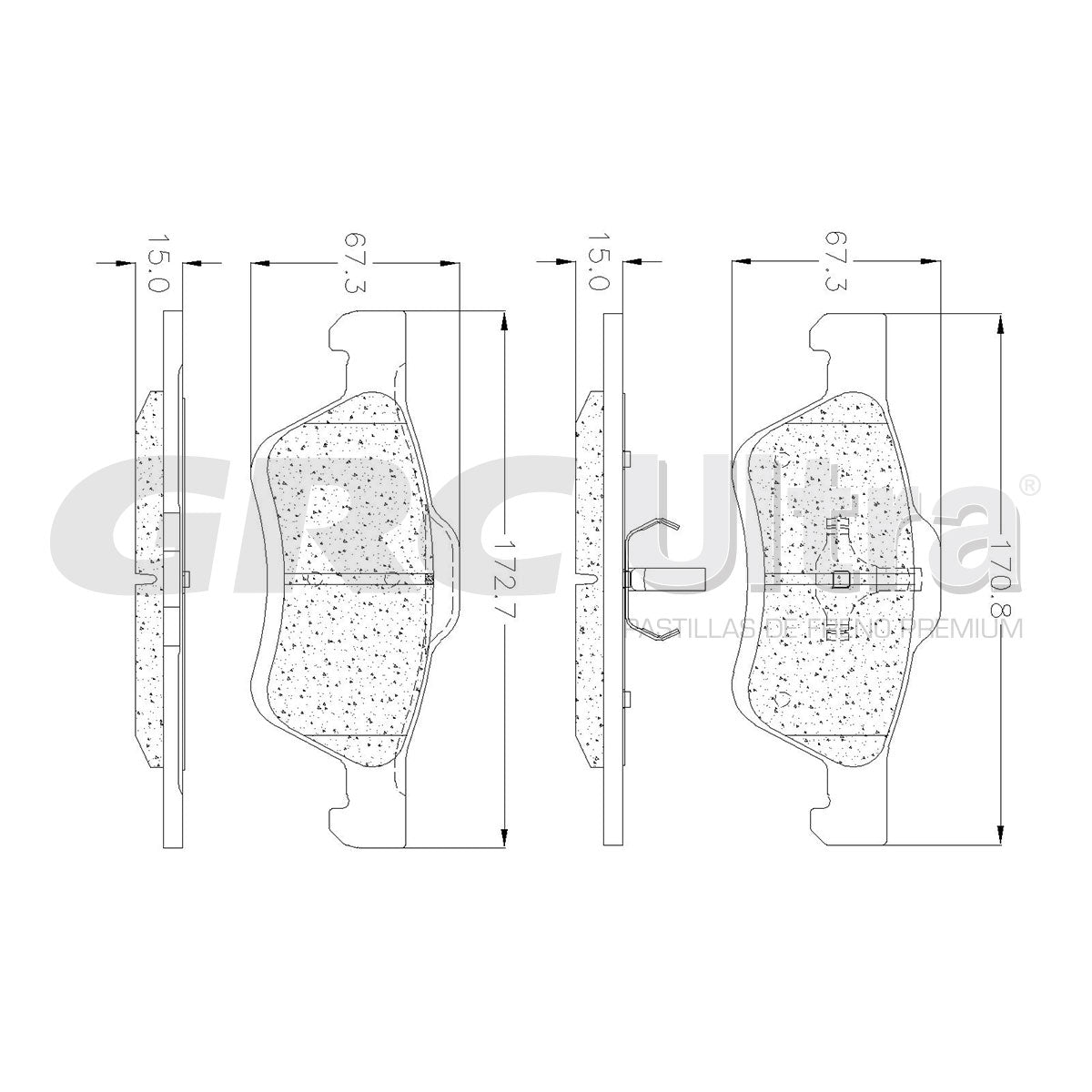 GCD1047B - BALATAS CERAMICAS DELANTERAS PARA FORD ESCAPE HYBRID 2011-2011
