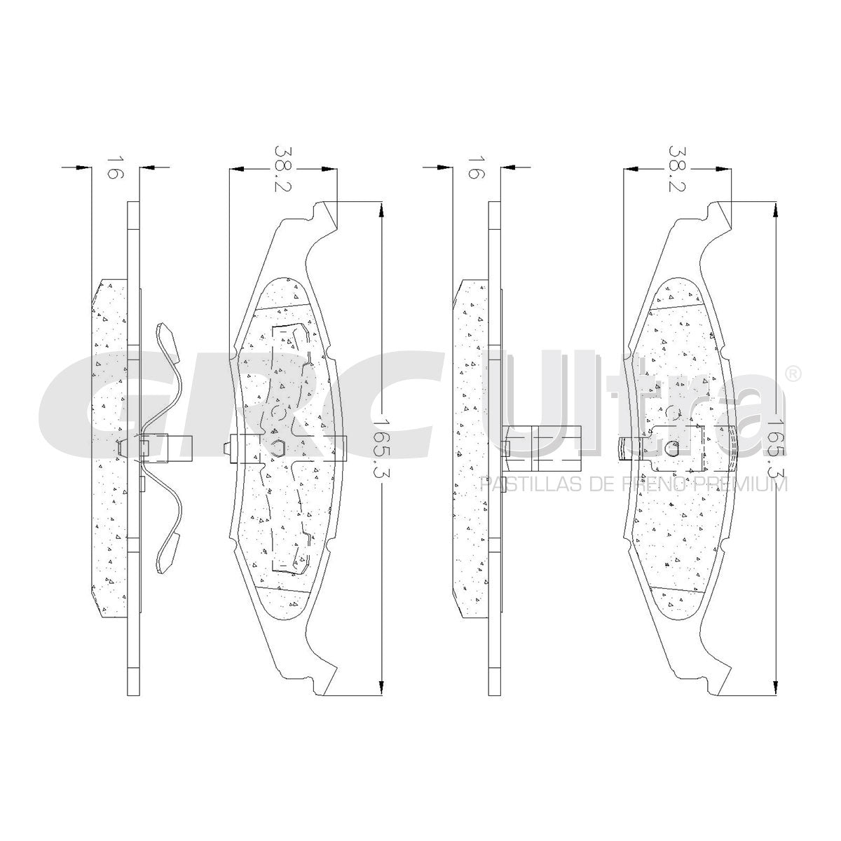 GMD633 - BALATAS SEMIMETALICAS DELANTERAS PARA CHRYSLER NEON 1995-1996