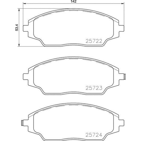 BRE-P10070 - BALATAS DELANTERAS PARA CHEVROLET SONIC LS 2012-2017