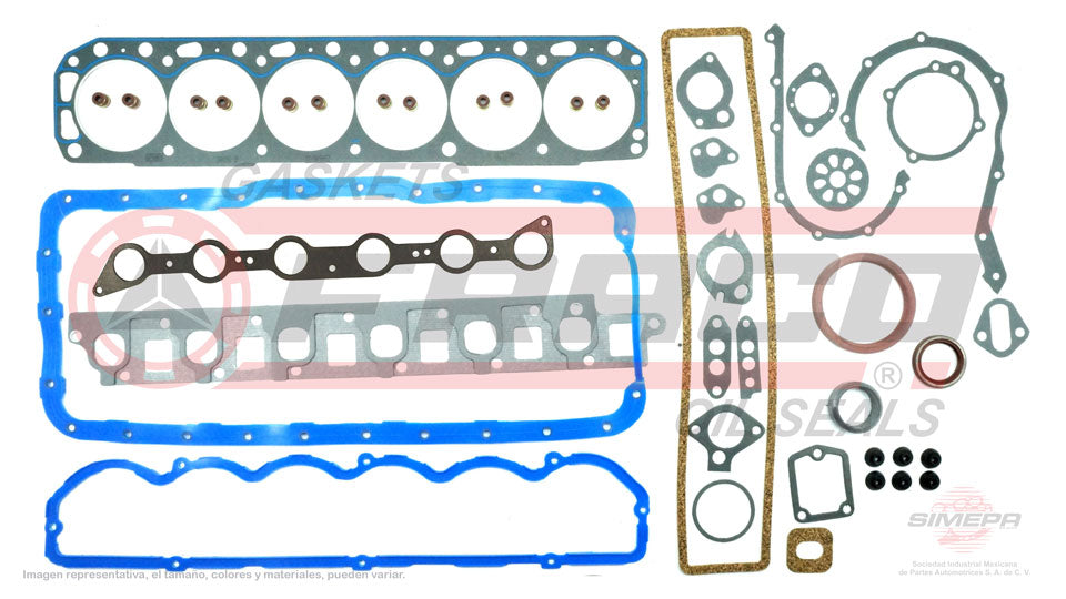 FSX-2660081 - JUEGO DE EMPAQUES PARA FORD BRONCO L6 4.9 L 12 V. OHV 1988-1992