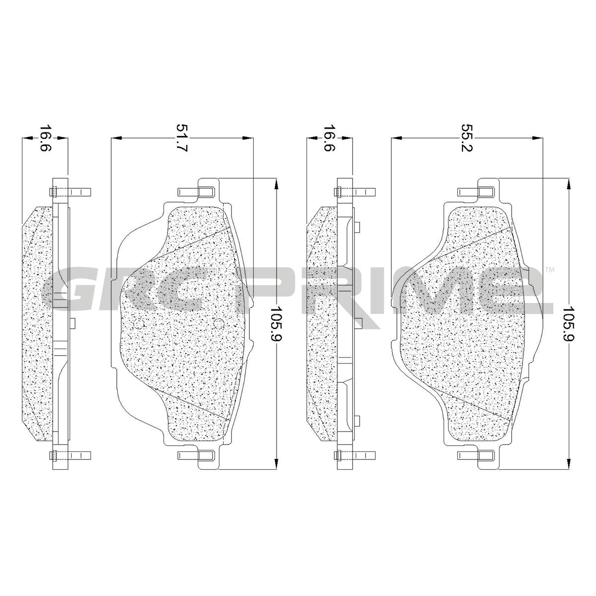 GPRD2090SD - BALATAS SEMIMETALICAS TRASERAS PARA PEUGEOT 3008 2019-2020