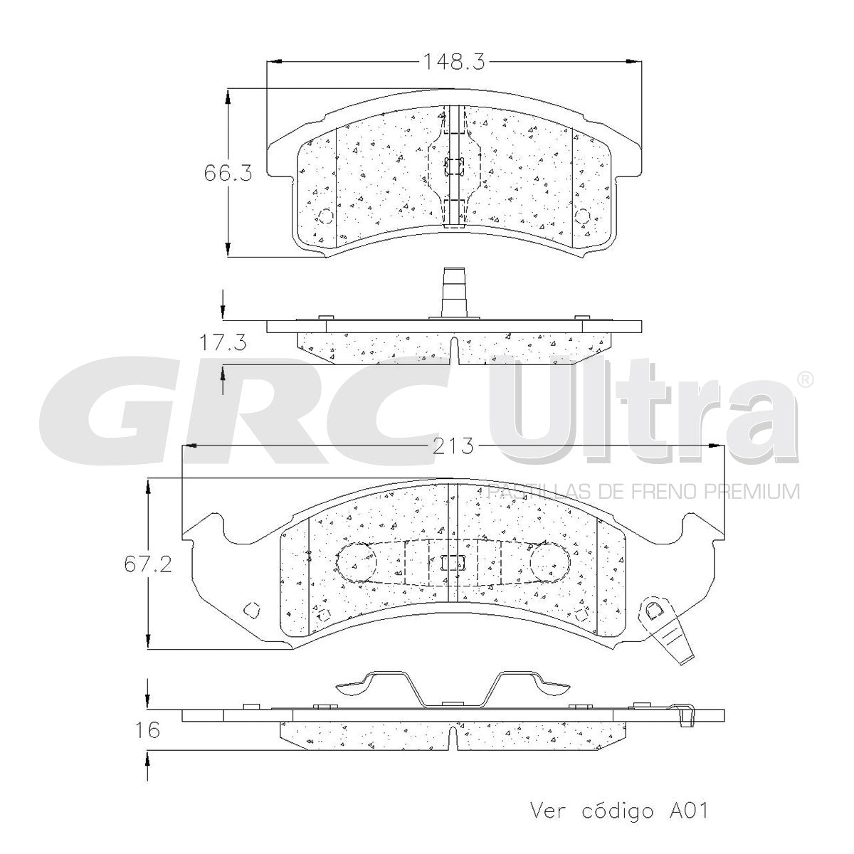 GMD623 - BALATAS SEMIMETALICAS DELANTERAS PARA BUICK LESABRE 1994-1999