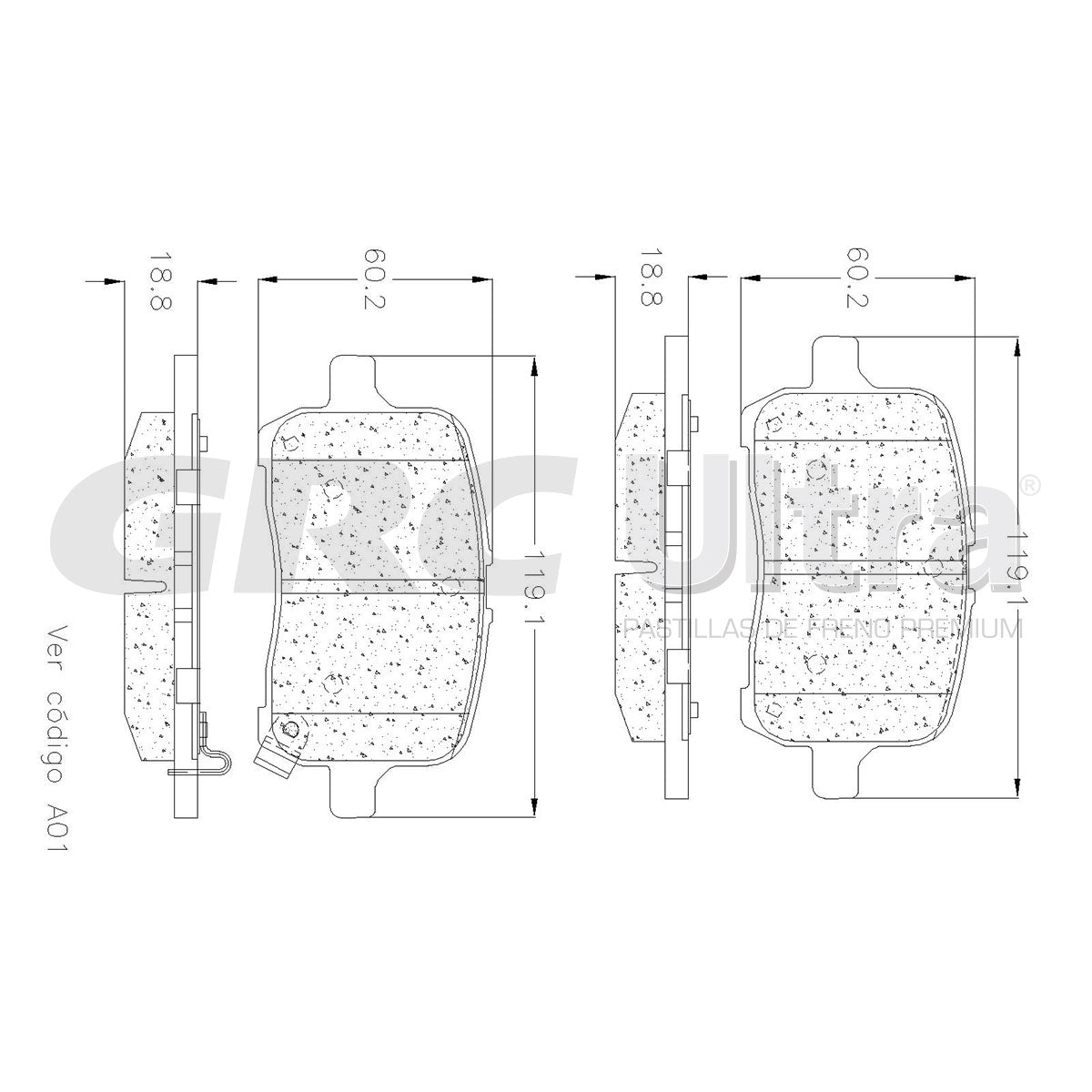 GCD1028 - BALATAS CERAMICAS DELANTERAS PARA CHEVROLET COBALT 2005-2007