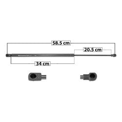 MANJ-50847 - AMORTIGUADOR 5TA PUERTA PARA FORD FIESTA 2003-2007 DERECHA/IZQUIERDA