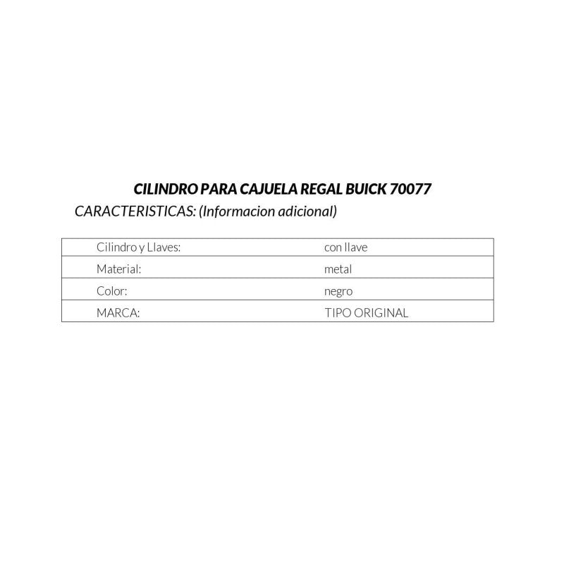 MANJ-70077 - CILINDRO PARA CAJUELA PARA BUICK CENTURY 1991-1994
