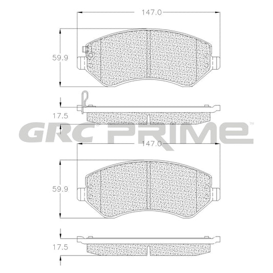 GPRD856SD - BALATAS SEMIMETALICAS DELANTERAS PARA CHRYSLER TOWN & COUNTRY 2004-2004