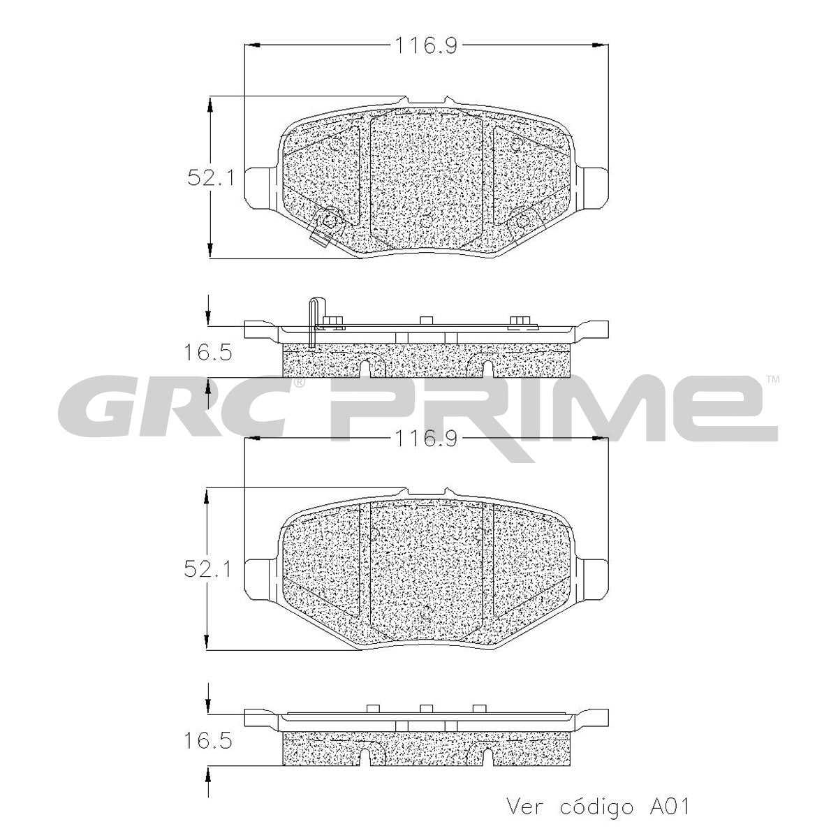 GPRD1612 - BALATAS SEMIMETALICAS TRASERAS PARA FORD EXPLORER 2013-2014