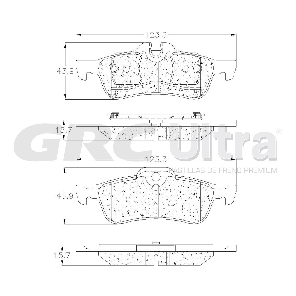 GMD1060 - BALATAS SEMIMETALICAS TRASERAS PARA MINI COOPER 1.6L 2004-2006