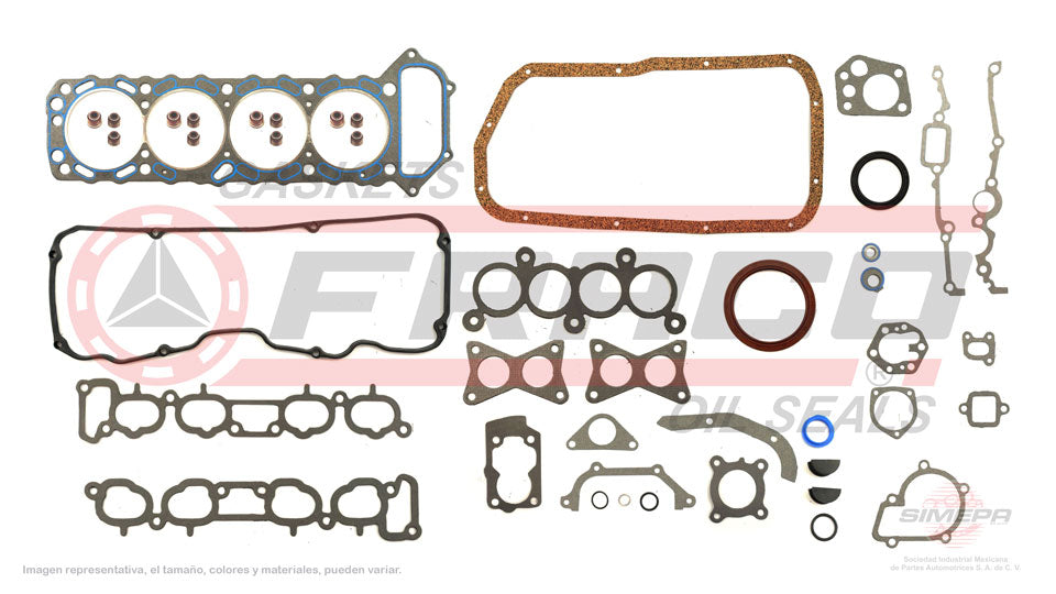 FSX-5840301 - JUEGO DE EMPAQUES PARA NISSAN 240SX L4 2.4 L 12 V. SOHC KA24E 1989-1990