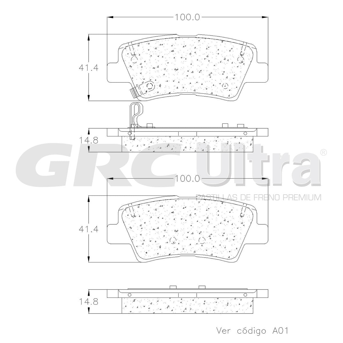 GCD1848 - BALATAS CERAMICAS TRASERAS PARA HYUNDAI TUCSON BASE 2016-2017