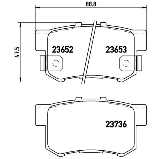 BRE-P28039 - BALATAS TRASERAS PARA ACURA RDX BASE 2007-2012