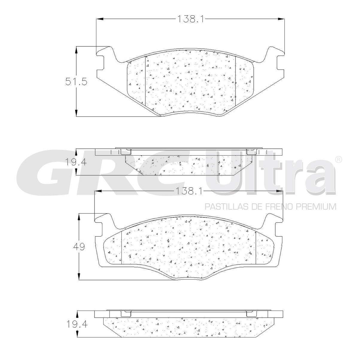 GMD569 - BALATAS SEMIMETALICAS DELANTERAS PARA VOLKSWAGEN CABRIOLET 1993-1993