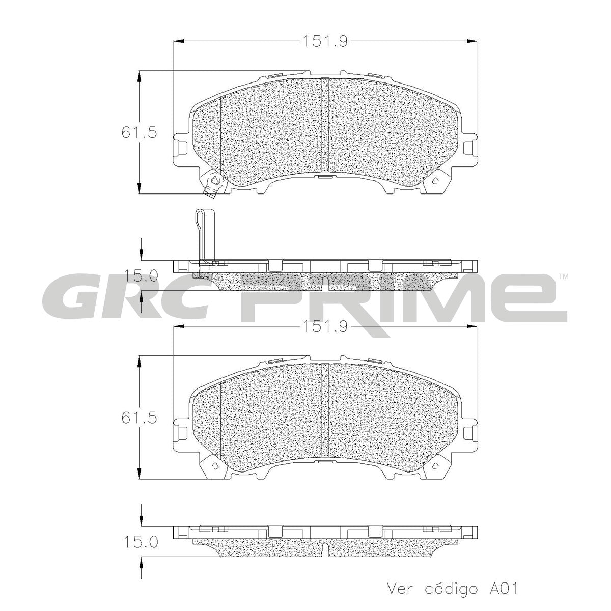 GPRD1736 - BALATAS CERAMICAS DELANTERAS PARA INFINITI Q50 BASE 2014-2017