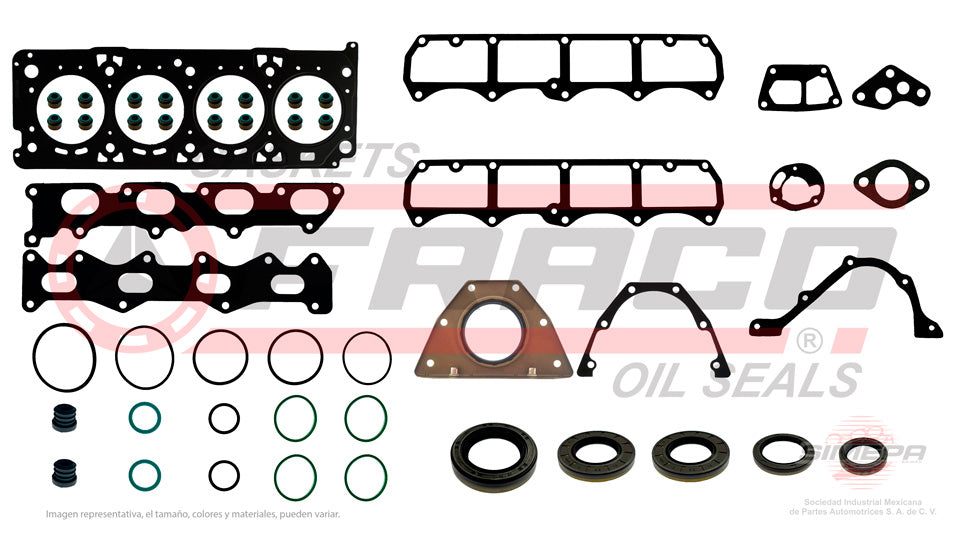 FSX-2540255 - JUEGO DE EMPAQUES PARA FIAT PALIO L4 1.6 L 16 V. DOHC 2004-2005