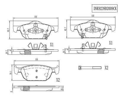 CSA-DNK9239D2009CK - BALATAS DELANTERAS PARA HONDA CIVIC 4 2.0 2013-2016 CERAMICAS